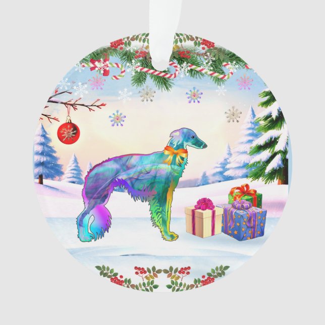 Silken Windhound X-mas Ornament (Vorderseite)