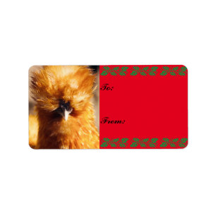Silkie Chicken Nah Up Weihnachtsgeschenk Tag Adressaufkleber