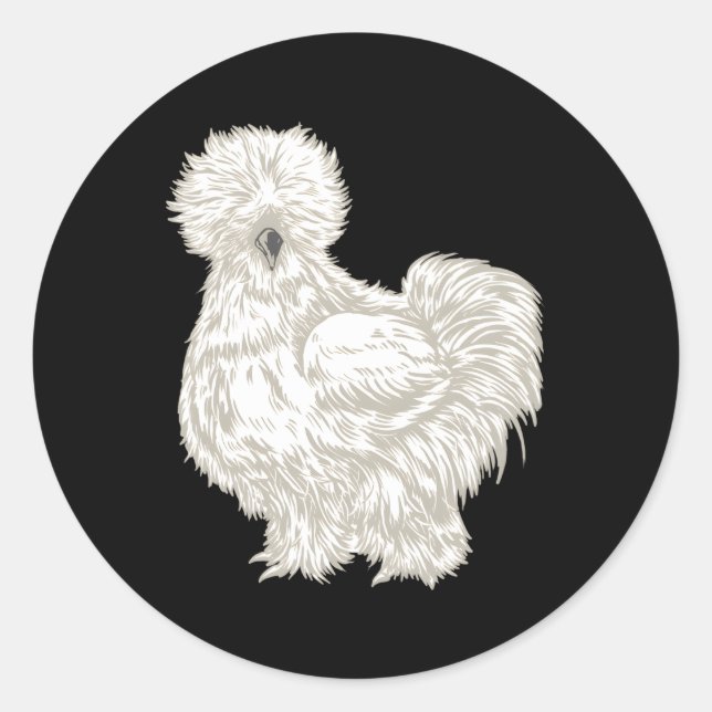 Silkie Chicken Runder Aufkleber (Vorderseite)