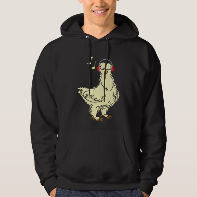 Silkie Chicken Wear Headphone Hoodie (Vorderseite)