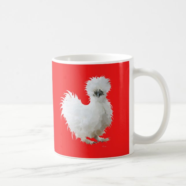 Silkie-Huhn auf Rot Kaffeetasse (Rechts)