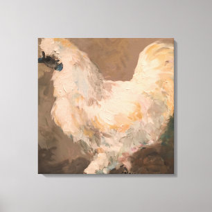Silkie Huhn ausgedehnte Leinwand-Malerei von Jac Leinwanddruck