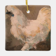 Silkie Huhn-Bauernhaus-Weihnachtsbaum-Verzierung