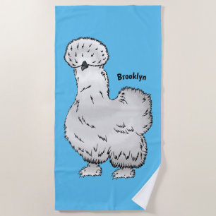 Silkie-Huhn Cartoon-Illustration Strandtuch