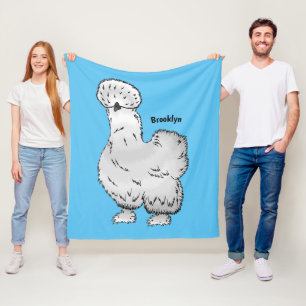 Silkie-Hühner-Cartoon Fleecedecke