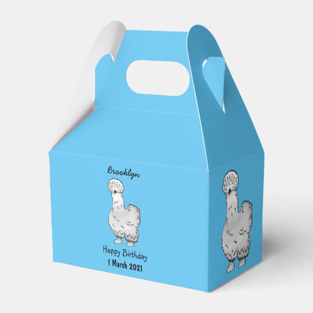 Silkie-Hühner-Cartoon Geschenkschachtel (Vorderseite)