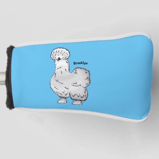 Silkie-Hühner-Cartoon Golf Headcover (Vorderseite)