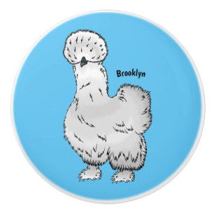 Silkie-Hühner-Cartoon Keramikknauf