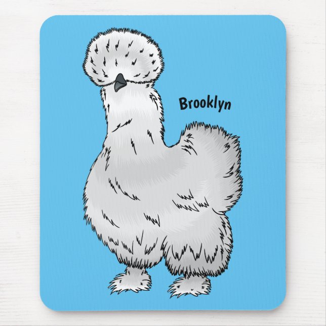 Silkie-Hühner-Cartoon Mousepad (Vorne)