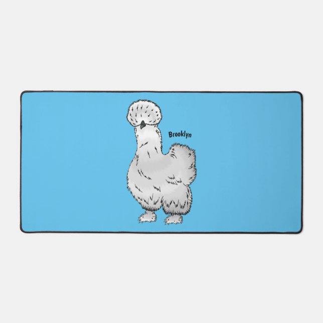 Silkie-Hühner-Cartoon Schreibtischunterlage (Vorderseite)