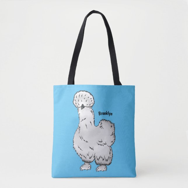 Silkie-Hühner-Cartoon Tasche (Vorderseite)