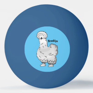 Silkie-Hühner-Cartoon Tischtennisball
