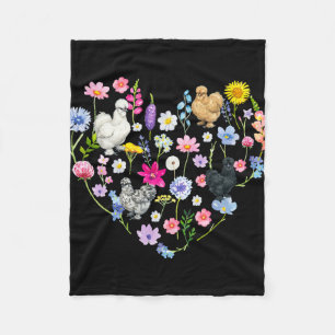 Silkie-Hühnerliebhaber Blumen Silkie-Besitzer Silk Fleecedecke