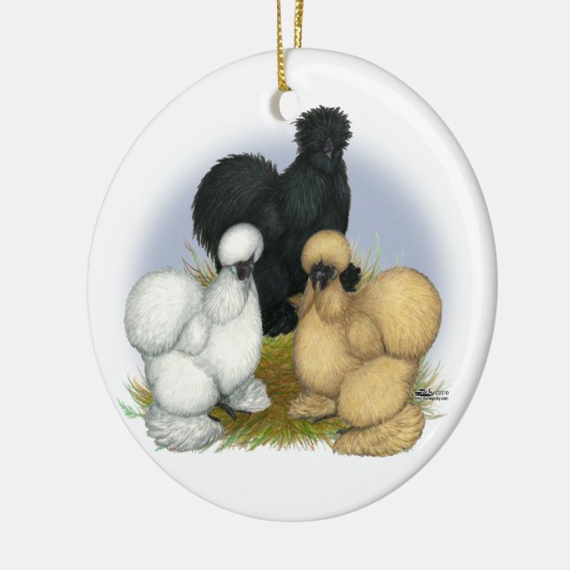 Silkie Trio Keramikornament (Links)