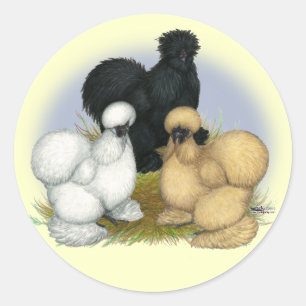 Silkie Trio Runder Aufkleber