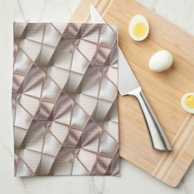 Silky beige mit Relief- oder Tiefenformen Geschirrtuch (Viertel Falte)