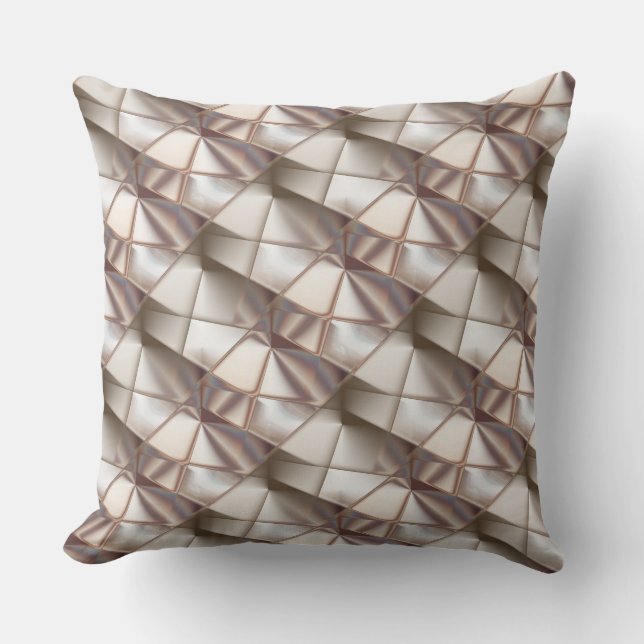 Silky beige mit Relief- oder Tiefenformen Kissen (Vorderseite)