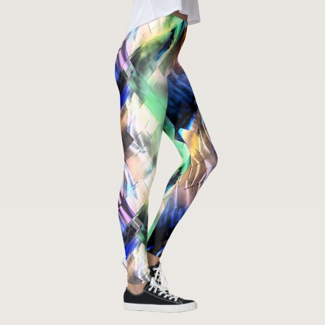 Silky Floating in sanften abstrakten Mosaiken Leggings (Rechts)