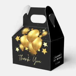 Silky Golden Balloons Stars Black Birthday Geschenkschachtel