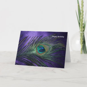 Silky Lila Peacock Feather Karte