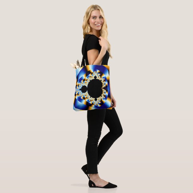 Silky Looking Blue Fraktal Tasche (Am Model)