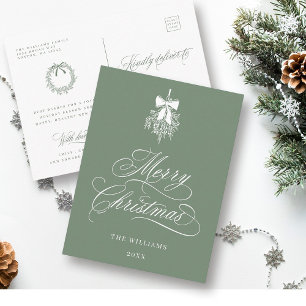 Silky Sage Holly Berry Bouquet Frohe Weihnachten Postkarte