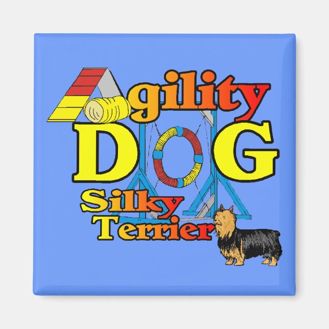 Silky_Terrier_Agility Geschenke Magnet (Vorne)