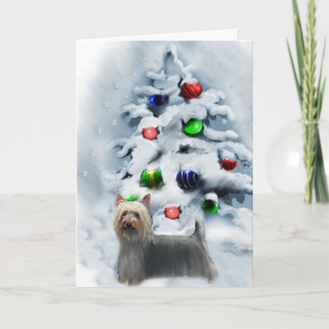 Silky Terrier Christmas Geschenke Feiertagskarte (Vorderseite)