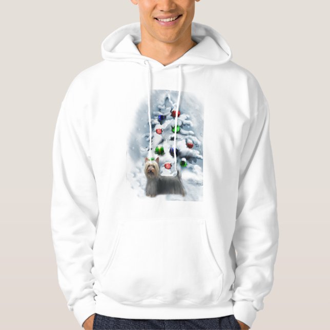 Silky Terrier Christmas Geschenke Hoodie (Vorderseite)
