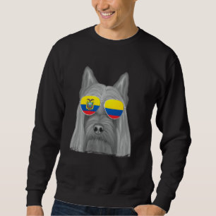 Silky Terrier Dog Ecuador Flag Sonnenbrille Sweatshirt