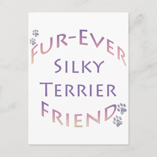 Silky Terrier Furever Friend Postkarte (Vorderseite)