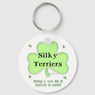 Silky Terrier Heaven, St Patrick's Day Terrier Schlüsselanhänger