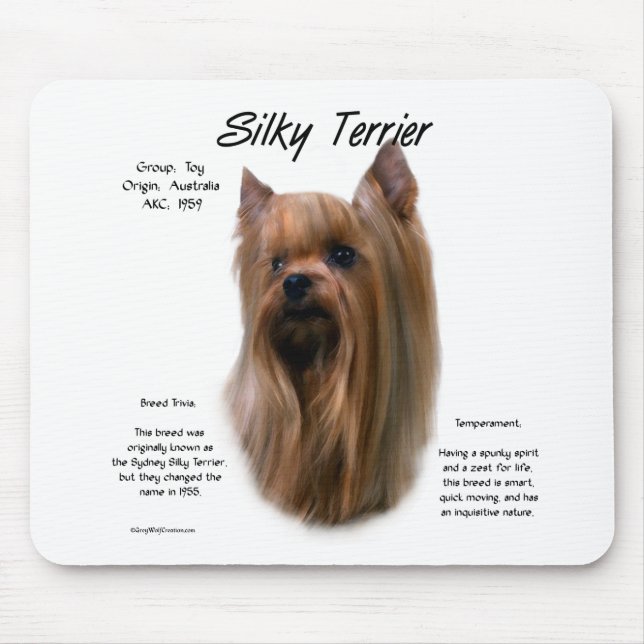 Silky Terrier History Design Mousepad (Vorne)