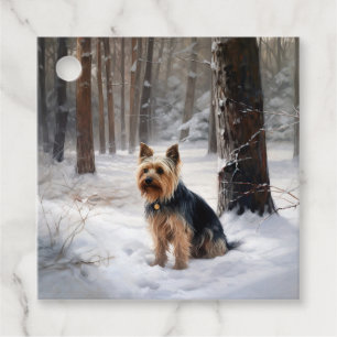 Silky Terrier Lass es schneien Weihnachten Geschenkanhänger