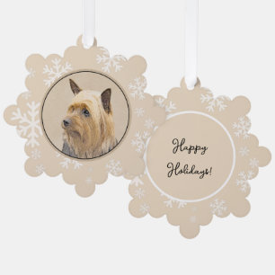 Silky-Terrier-Malerei - Süße originelle Hundekunst Ornament Karte