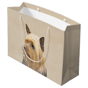 Silky Terrier Painting - Niedliche Original Dog Ar Große Geschenktüte