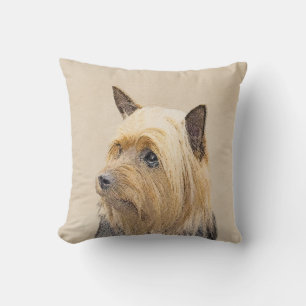 Silky Terrier Painting - Niedliche Original Dog Ar Kissen