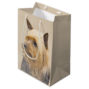 Silky Terrier Painting - Niedliche Original Dog Ar Mittlere Geschenktüte