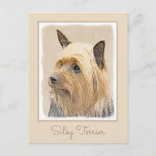 Silky Terrier Painting - Niedliche Original Dog Ar Postkarte