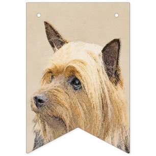 Silky Terrier Painting - Niedliche Original Dog Ar Wimpelkette