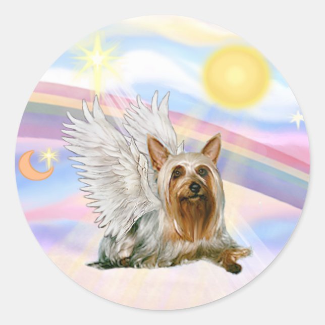 Silky Terrier Runder Aufkleber (Vorderseite)
