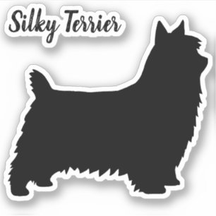 Silky Terrier Silhouette Hundefutter Vinyl Sticker