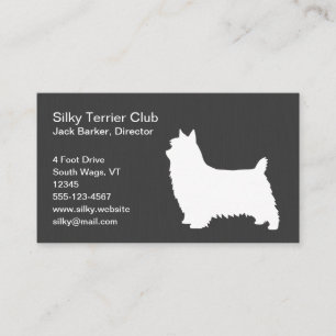 Silky Terrier Silhouette Visitenkarte