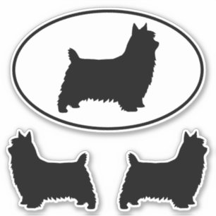 Silky Terrier Silhouettes Chiens Vinyl Sticker Set