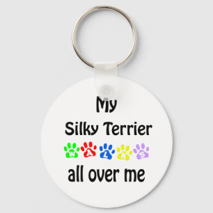 Silky Terrier Walks Design Schlüsselanhänger