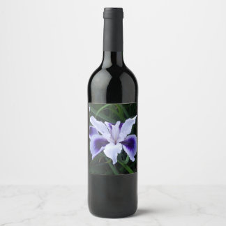Silky White Lila Blume Weinetikett