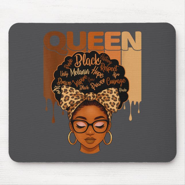 Silly American Melanin History Queen Black African Mousepad (Vorne)