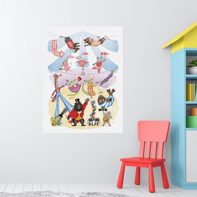 Silly animal circus art print poster (Kinderzimmer 1)