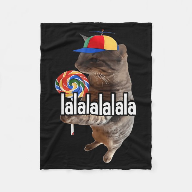 Silly Cat With Lollip Meme  Fleecedecke (Vorderseite)