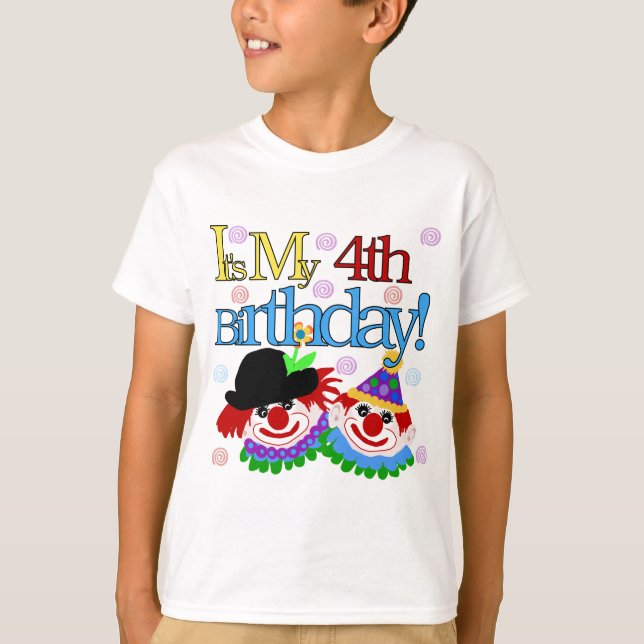Silly Clowns 4th Birthday Tshirts et cadeaux (Devant)